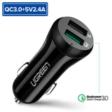 Ugreen Car Charger Quick Charge 3.0 USB Fast Charger for Xiaomi mi 9 iPhone X Xr 8 Huawei Samsung S9 S8 QC 3.0 USB Car Charger