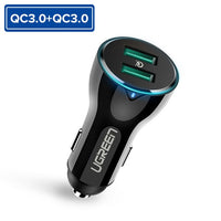 Ugreen Car Charger Quick Charge 3.0 USB Fast Charger for Xiaomi mi 9 iPhone X Xr 8 Huawei Samsung S9 S8 QC 3.0 USB Car Charger