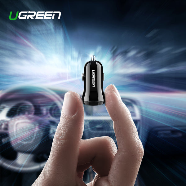 Ugreen Mini USB Car Charger For Mobile Phone Tablet GPS 4.8A Fast Charger Car-Charger Dual USB Car Phone Charger Adapter in Car