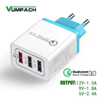 Vumpach USB Charger quick charge 3.0 for iPhone X iPad Fast Wall Charger Samsung S9 for Xiaomi 8 mi Huawei Mobile Phone Charger