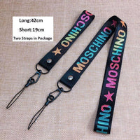 Q UNCLE Street Popular Words White Lanyards for key Multi-function Mobile Phone Straps ID Card Keychain Lanyard Wrist Neck Strap