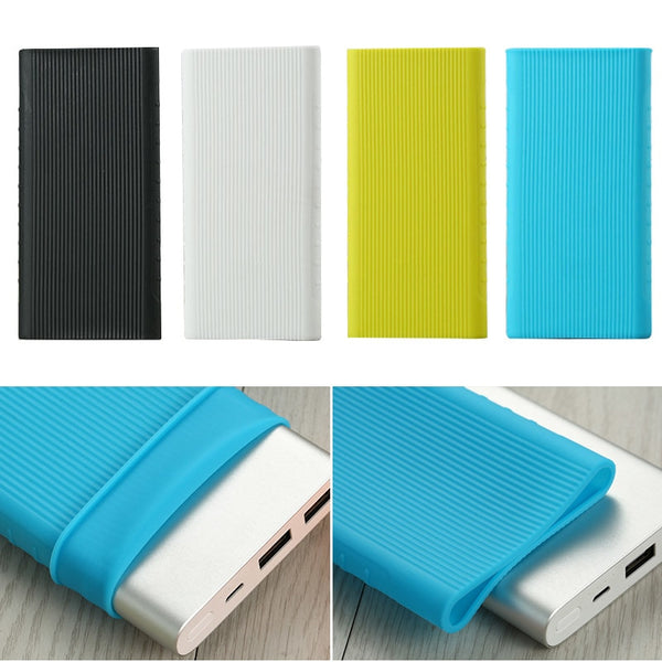 Anti-slip Silicone Protector Case Sleeve For Xiaomi power bank 2 10000 mAh Dual USB PLM09ZM Rubber Cover Power bank Accessory
