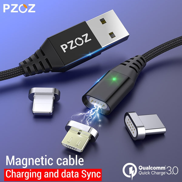 PZOZ Magnetic Cable Micro usb Type C Fast Charging Adapter Phone Microusb Type-C Magnet Charger usb c For iphone Samsung xiaomi