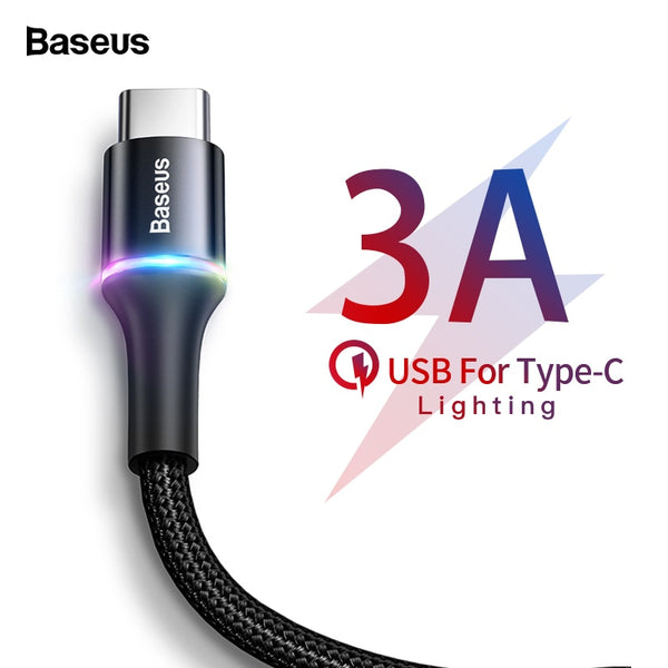 Baseus USB Type C Cable For Samsung Xiaomi Redmi Note 7 K20 Oneplus 7 Pro Fast Charging USB-C Charger Mobile Phone USBC Cable 2m