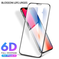 6D protective glass for iPhone 6 6S 7 8 plus X glass on iphone 7 6 8 X R XS MAX screen protector iPhone 7 6 screen protection XR